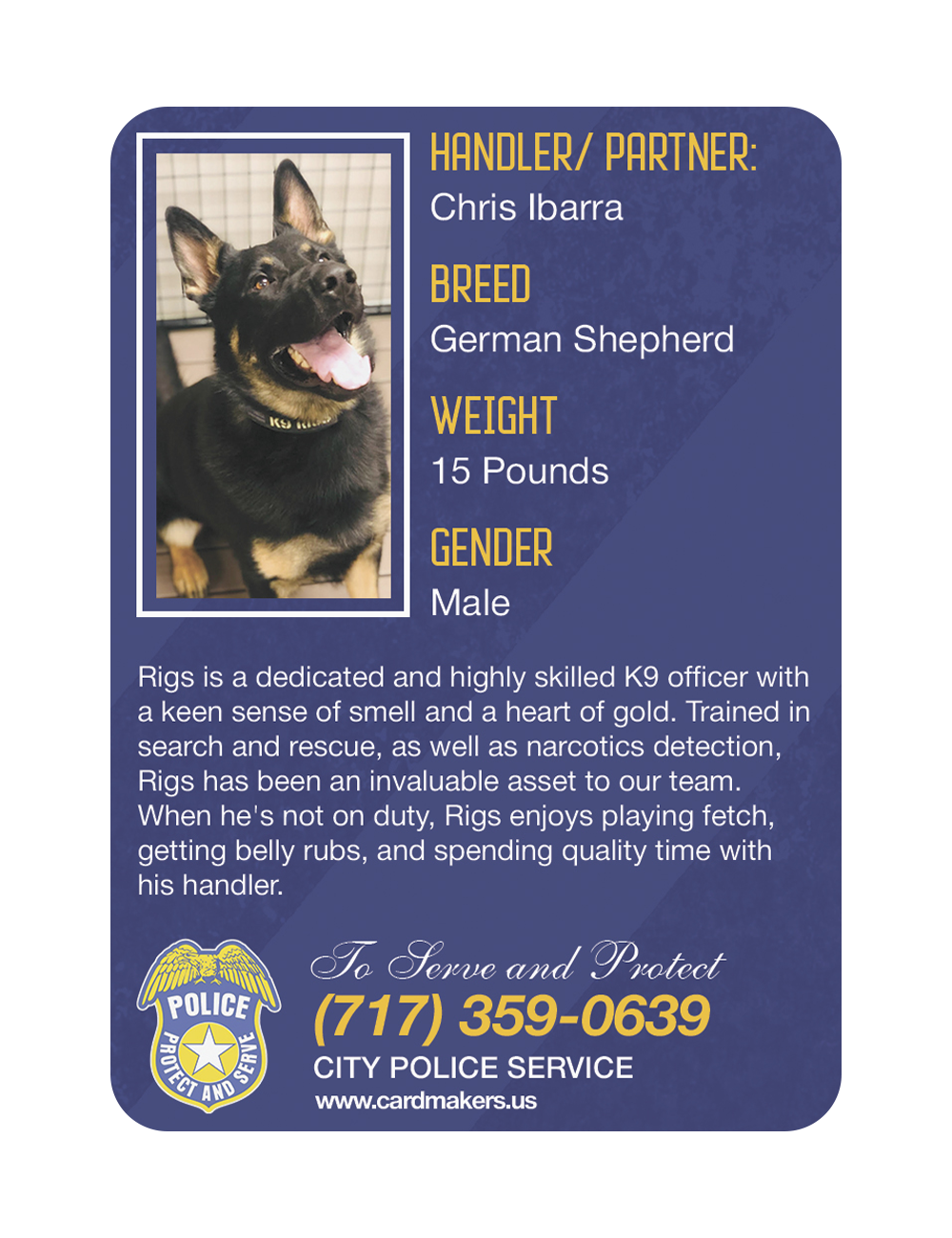K9 Riggs 1 - Back