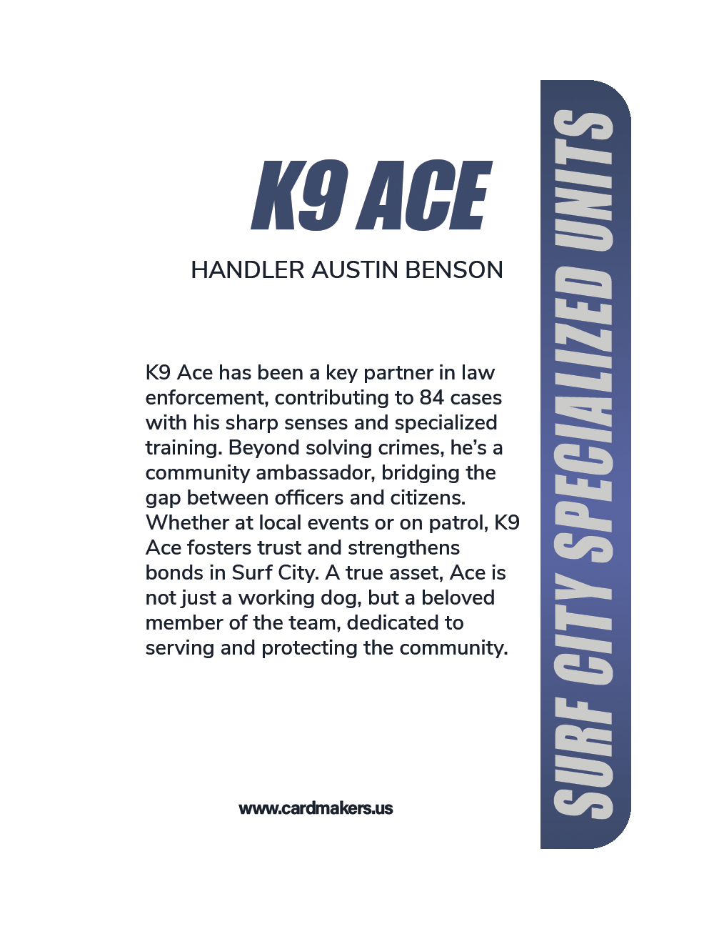 K9 Ace - Surf City Police Department - Back