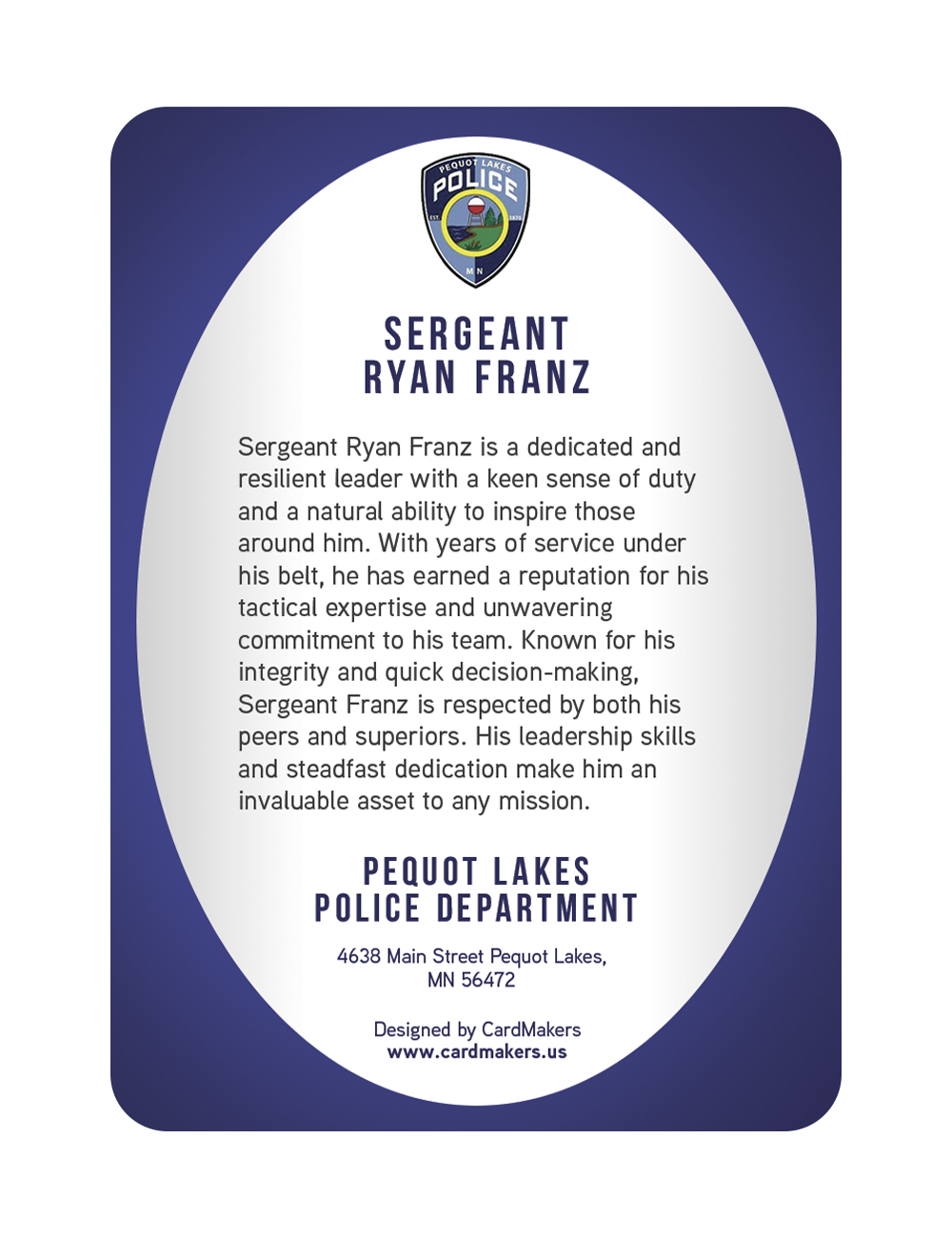 Pequot Lakes Police Department 1 - Back