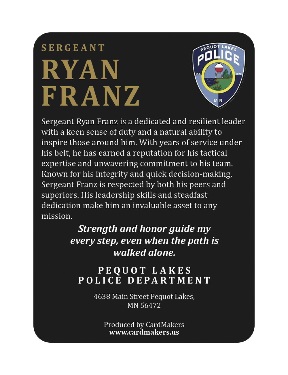 Pequot Lakes Police Department 2 - Back