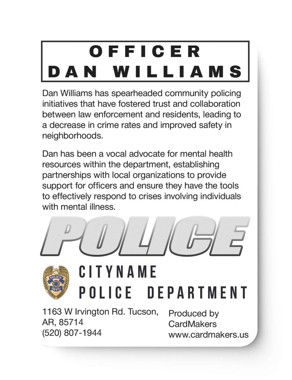 Police Cleanliness - Back