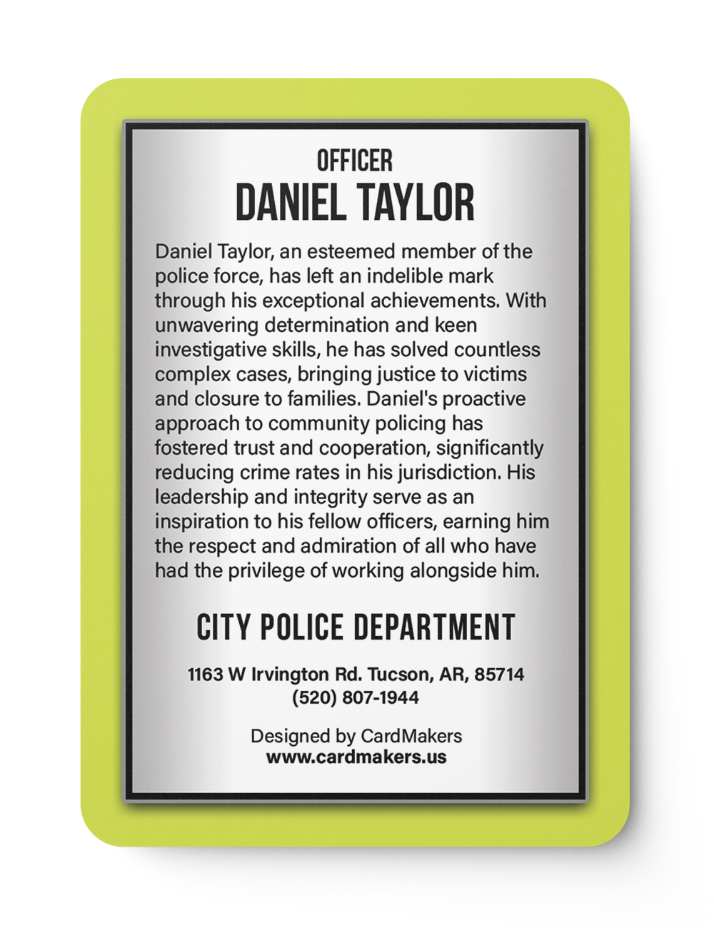 Police Fame - Back