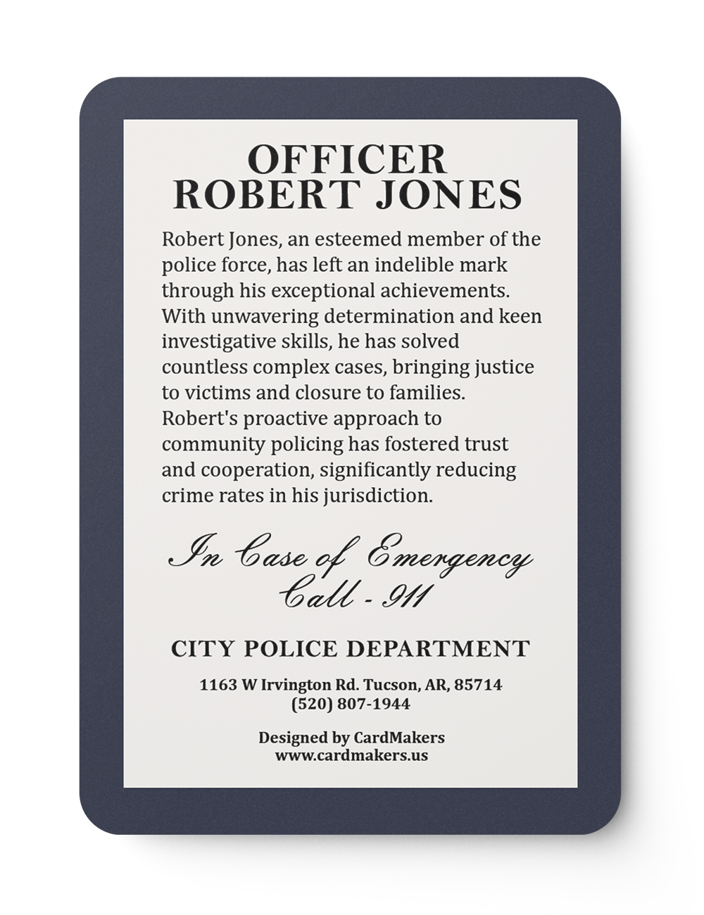 Police Uniqueness - Back