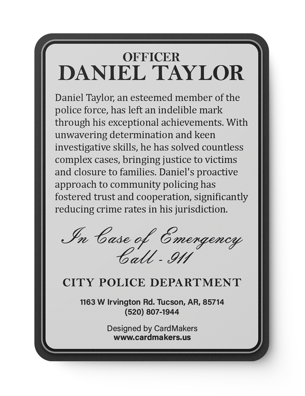 Police Width - Back
