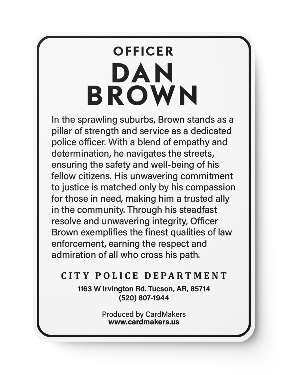 Police Winning - Back