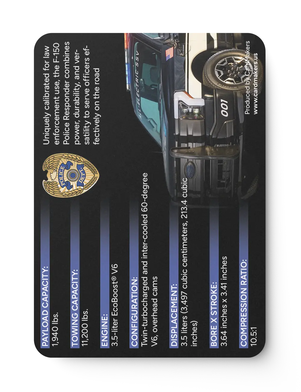 Police Truck Police Trading Cards Police Trading Cards Maker